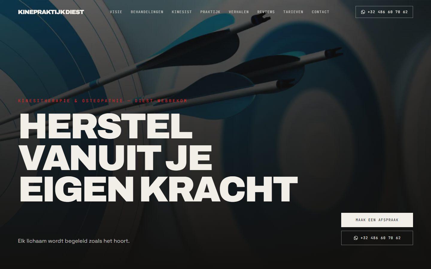 Website van Kinepraktijk Diest